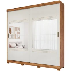 Guarda-roupa Blumenau Cinamomo Off White 2 Espelhos