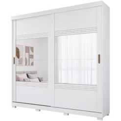 Guarda-roupa Blumenau Branco 2 Espelhos