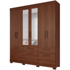 Guarda-roupa Porto 6 Portas Jequitibá Espelho